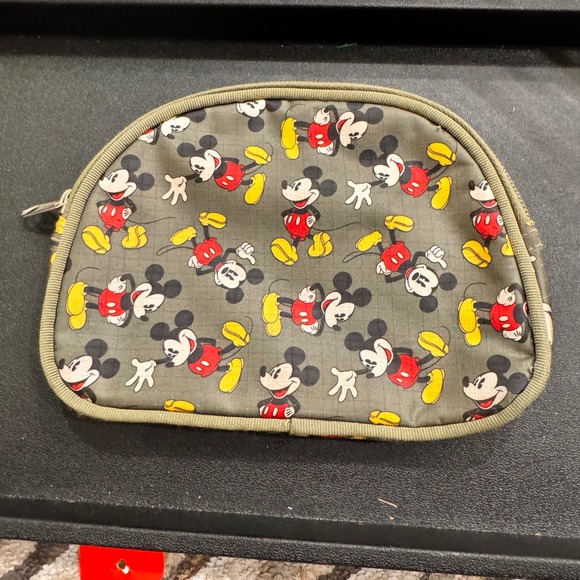 Disney Handbags - Disney Mickey Mouse Cosmetic Bag Pouch Zippered Travel Organizer Green